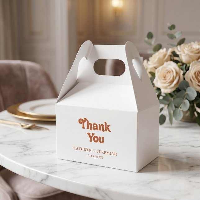 Simple Formal Terracotta Thank You Wedding Favour Box (Creator Uploaded)