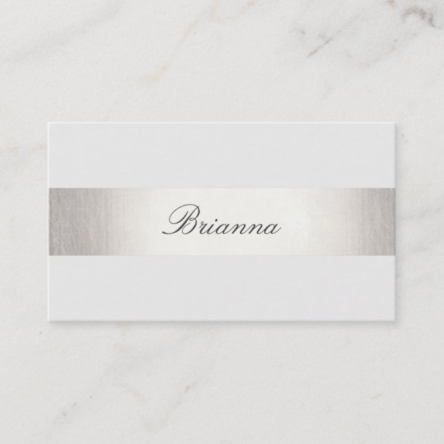 Simple Formal Wedding Consultant Silver Striped Business Card (Front)