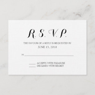 Simple Formal Wedding RSVP Card