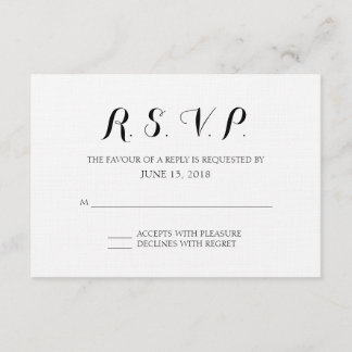Simple Formal Wedding RSVP Card