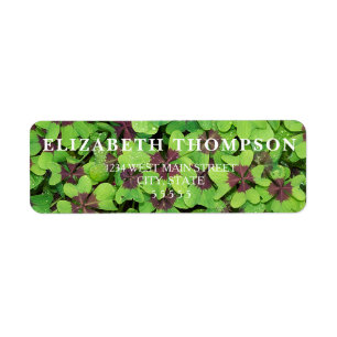 Simple Four Leaf Clovers Return Label