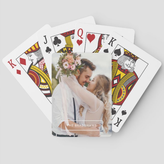 Simple Frame and Custom Photo Playing Cards (Back)