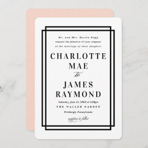 Simple Frame Black Classic Wedding Invitation