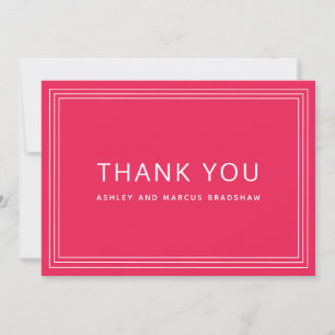 Simple Frame Bold Coral Pink Thank You Invitation