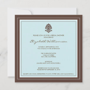 Simple Frame Bridal Shower Invitation (aqua)
