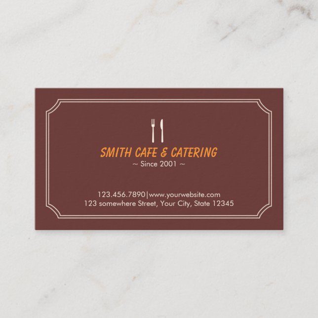 Simple Frame Cafe & Catering Business Card (Front)