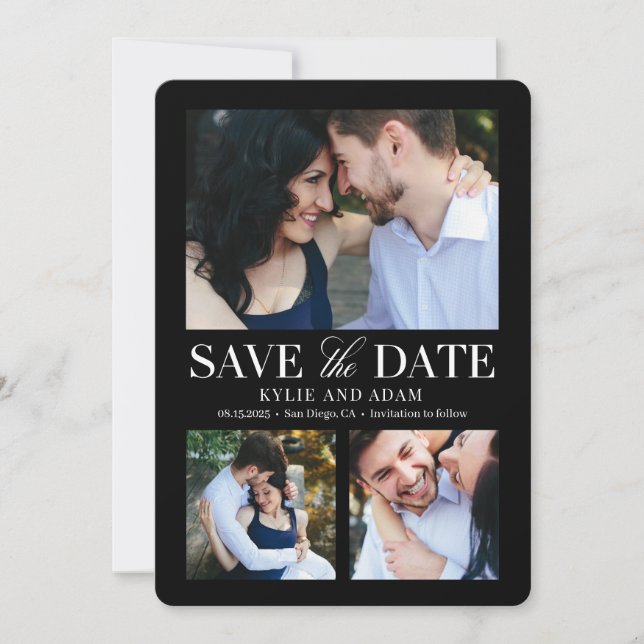 Simple Frame  EDITABLE COLOR Save The Date Card (Front)
