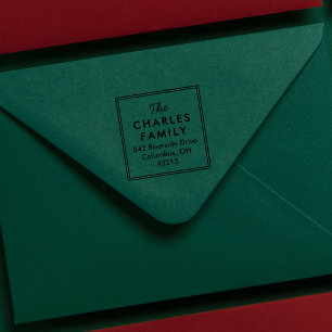 Simple frame family return address self-inking stamp