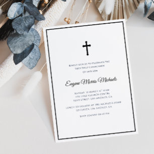 simple frame first communion invitation