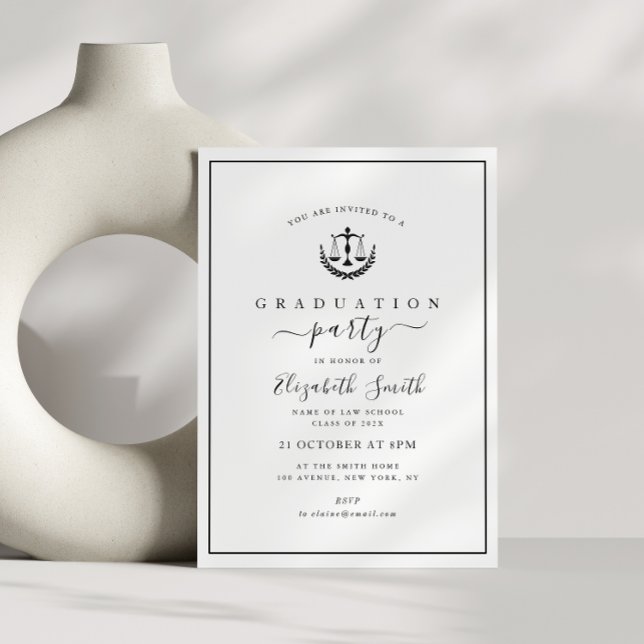 simple frame law school graduation party invitation (Creator Uploaded)