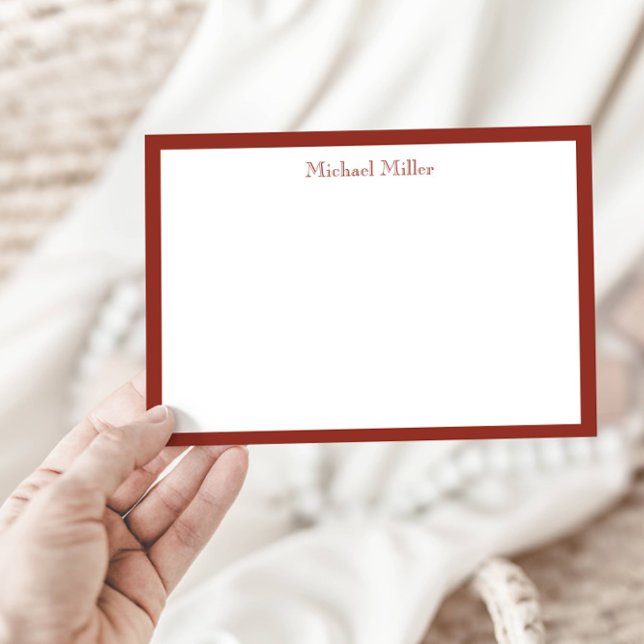Simple Frame Masculine, Brick Red Flat Card (Creator Uploaded)
