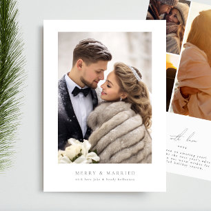 simple frame merry AND married christmas Holiday Card