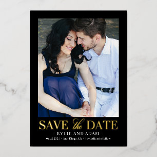 Simple Frame REAL FOIL Save The Date Card