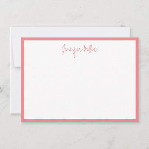 Simple Frame Tall Script Editable Coral Custom Card