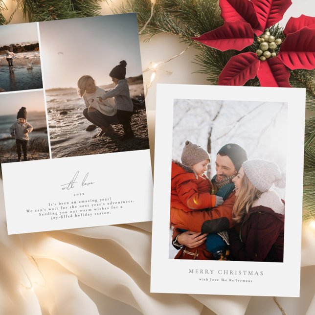 simple framed photo elegant merry christmas holiday card (Creator Uploaded)