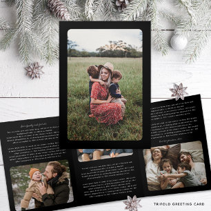 Simple Frames Photo Newsletter  Tri-Fold Holiday Card