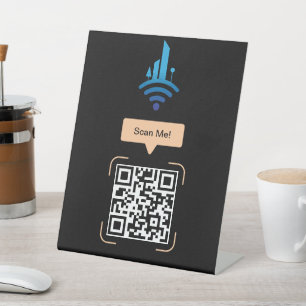 Simple Free Wi-Fi QR Code Pedestal Sign