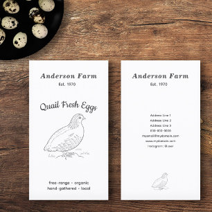 Simple Fresh Farm Quail Eggs Vertical Business Card