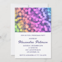 Simple Friendsmas invitations Confetti Rainbow