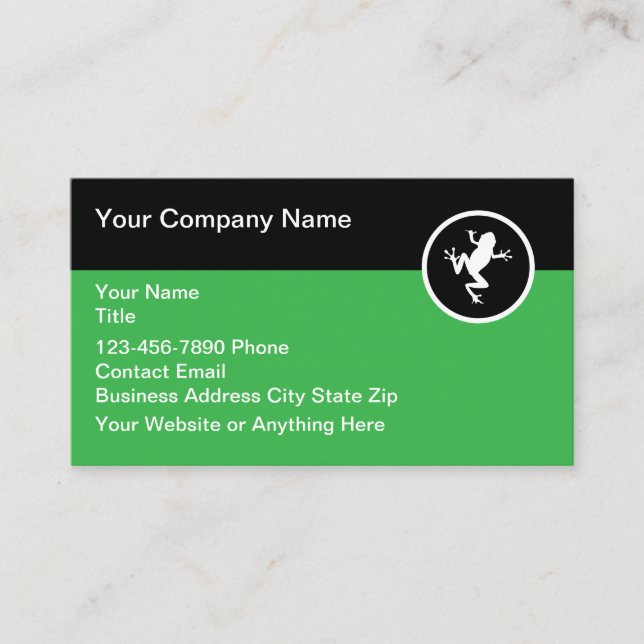 Simple Frog Logo Animal Nature Theme Businesscards Business Card (Front)