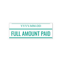 Simple "FULL AMOUNT PAID" Rubber Stamp