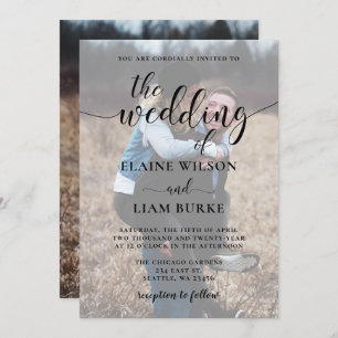 Simple Full Photo Overlay Wedding Invitation