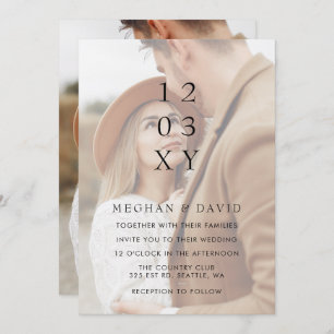 Simple Full Photo Overlay Wedding  Invitation