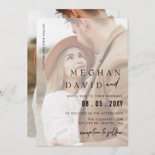 Simple Full Photo Overlay Wedding  Invitation
