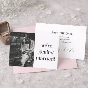 Simple Fun Casual Minimal Modern Photo Wedding Save The Date