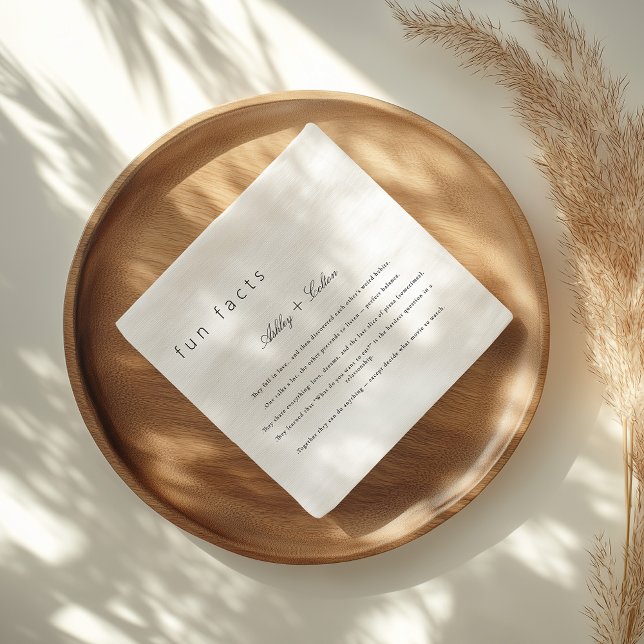Simple Fun Facts About The Newlyweds Wedding  Napkin (Creator Uploaded)