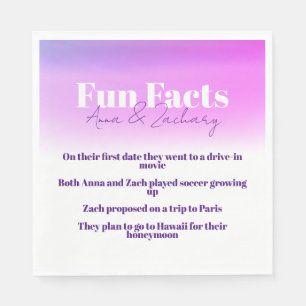 Simple Fun Facts Bridal Shower Napkins