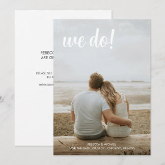 Simple fun full bleed photo We do Save The Date