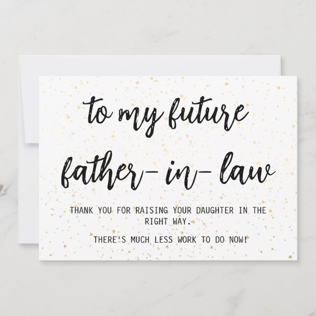 Simple Fun Future Father-in-Law Keepsake Note  (Front)