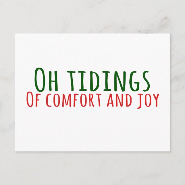 Simple Fun Green and Red Typography Christmas Holiday Postcard (Front)