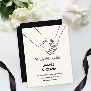 Simple fun hand drawn wedding invitation