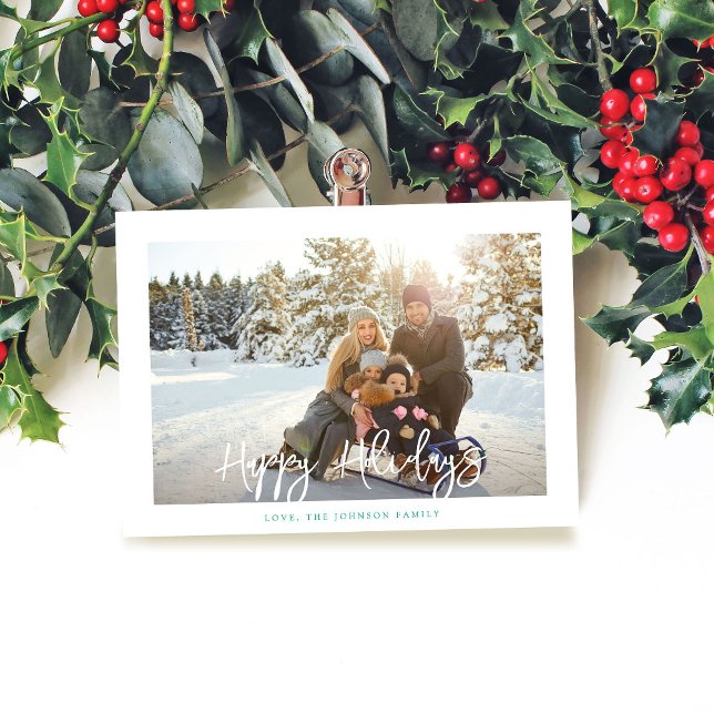 Simple Fun Minimalist Happy Holidays Frame Photo (Creator Uploaded)