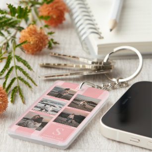 Simple Fun Photos On Modern Dusty Rose Blush Pink Key Ring