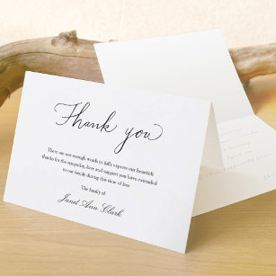 Simple Funeral and Sympathy  Thank You Card