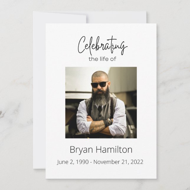 Simple Funeral Celebration of Life Program Invitation (Front)