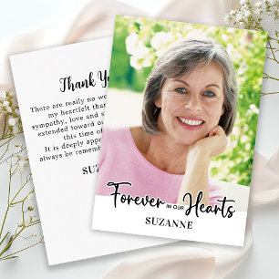 Simple Funeral Custom Photo Memorial Sympathy Thank You Card