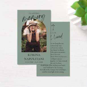Simple Funeral Memorial Cross Photo Prayer Cards