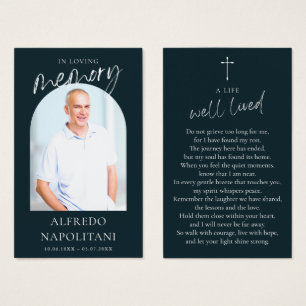 Simple Funeral Memorial Cross Photo Prayer Cards