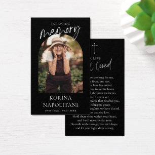 Simple Funeral Memorial Cross Photo Prayer Cards