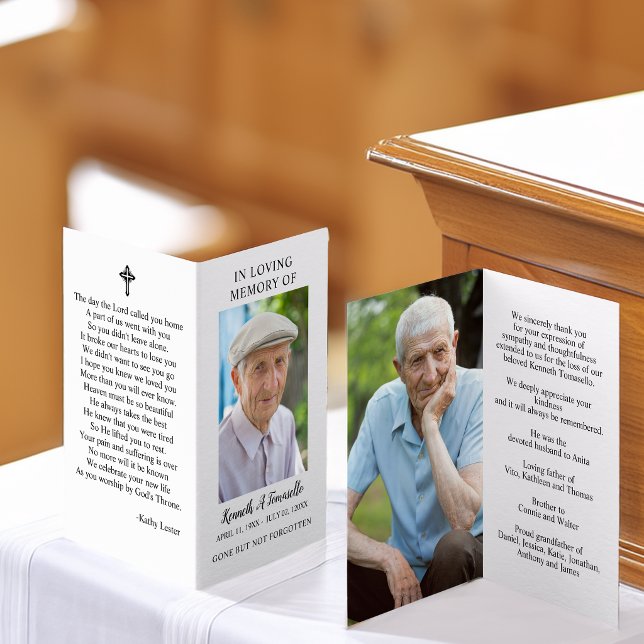 Simple Funeral Memorial Photo Folded Prayer Card (Simple Funeral Memorial Photo Folded Prayer Card)