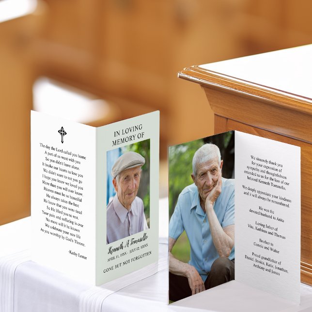 Simple Funeral Memorial Photo Folded Prayer Card (Simple Funeral Memorial Photo Folded Prayer Card)