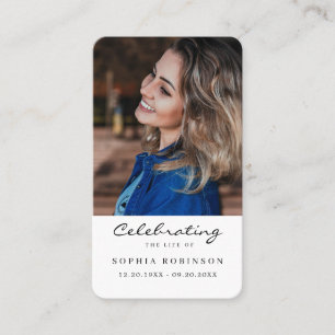 Simple Funeral Memorial Photo Prayer Card