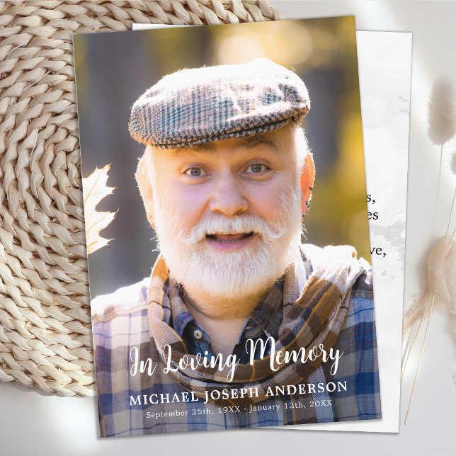 Simple Funeral Memorial Photo Sympathy Prayer Card (Creator Uploaded)
