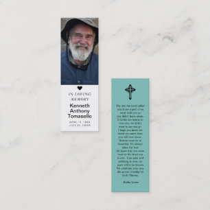 Simple Funeral Memorial Prayer Photo Bookmark Card
