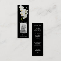 Simple Funeral Memorial Prayer Photo Bookmark Card