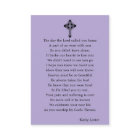 Simple Funeral Memorial Prayer Photo Card